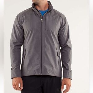 Lululemon Men’s Sprint Jacket II *Reflective Gray Chalk Stripe Coat Medium M